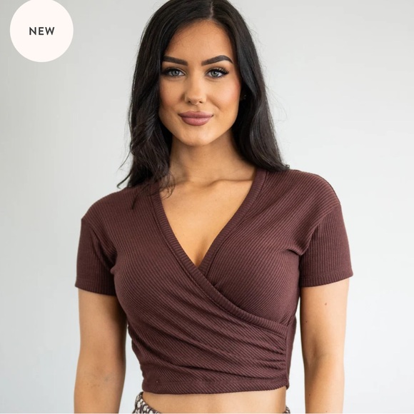 Sozy Lea Crop Top - Cherry Brown - S - Picture 1 of 6